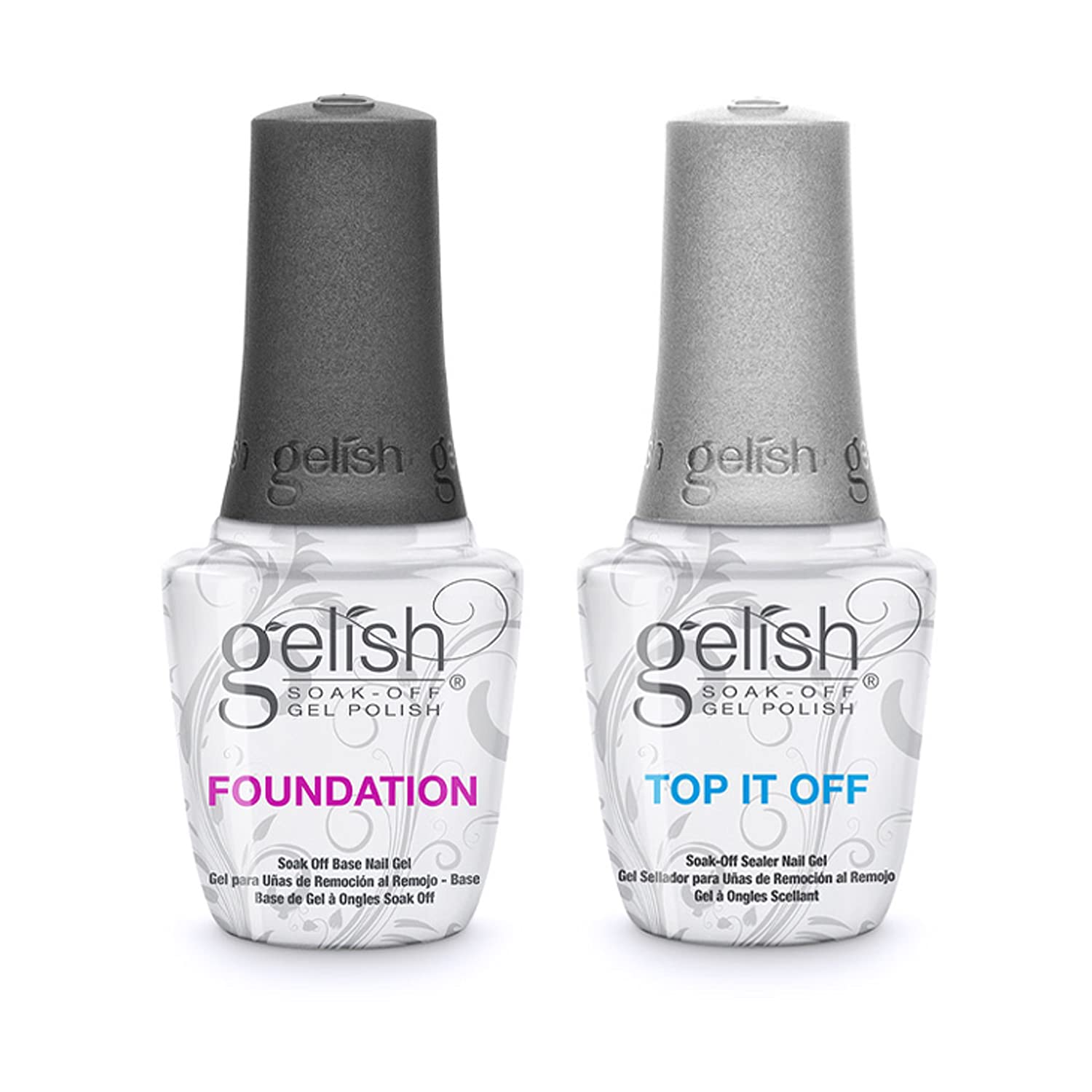 GELISH Dynamic Duo Soak Off Gel Nail Polish - Foundation Base and Top Coat 0.5oz
