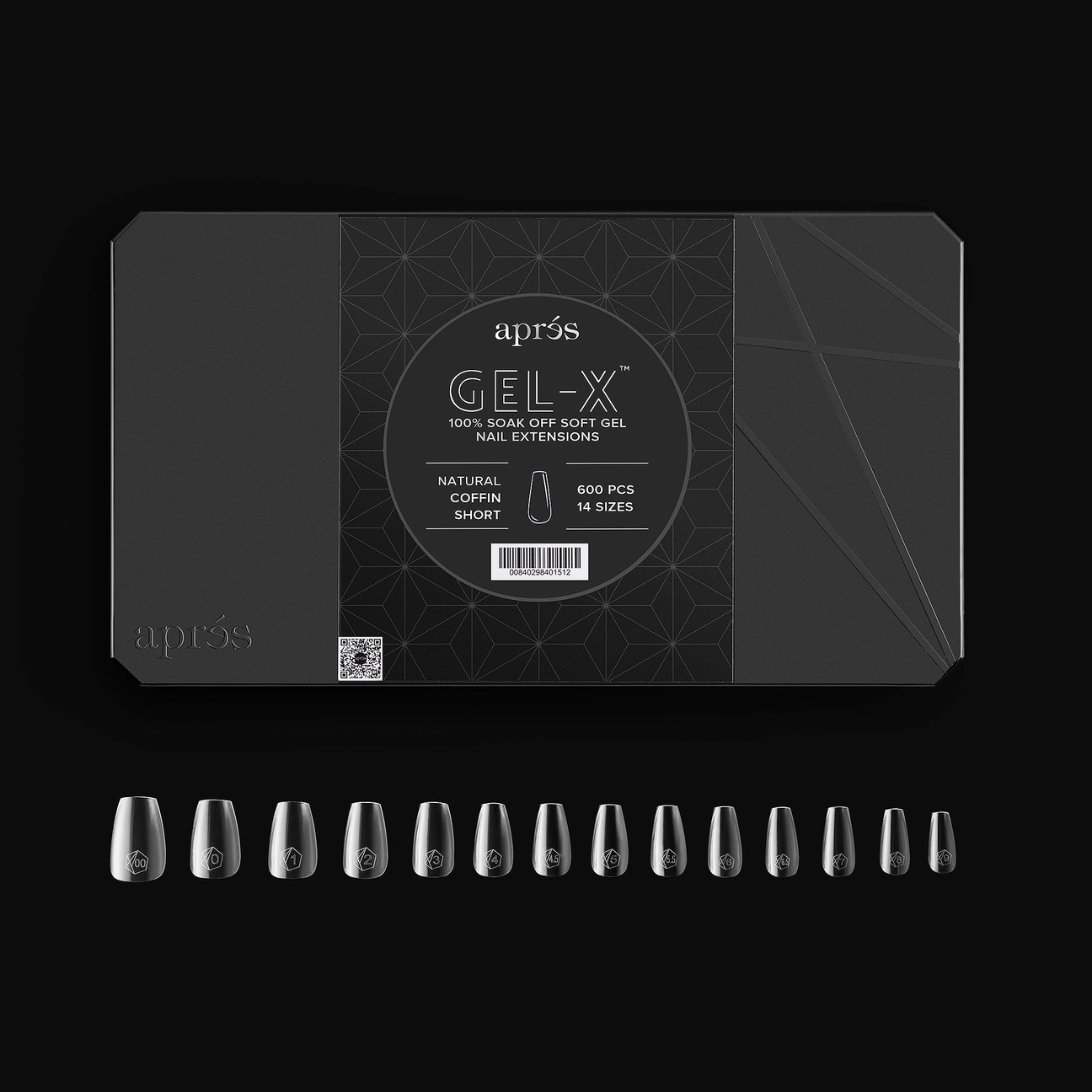 GEl-X APRES Natural COFFIN Shape - Box of Tips 600pcs