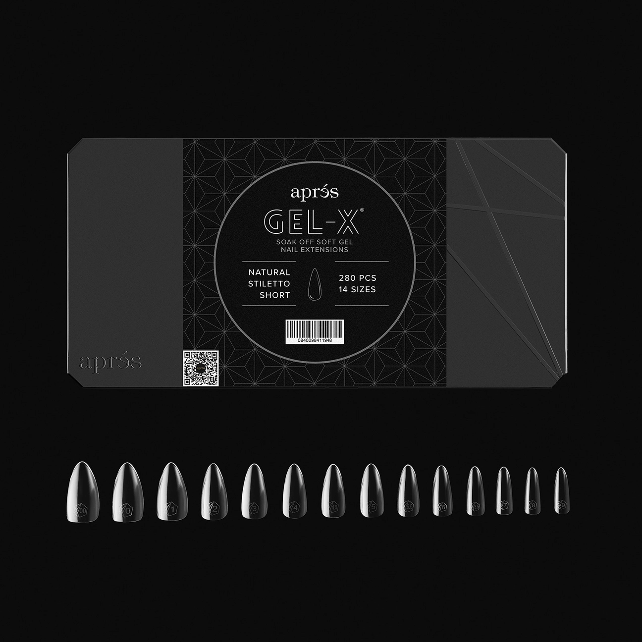 GEl-X APRES Natural STILLETO Shape - Box of Tips 600pcs